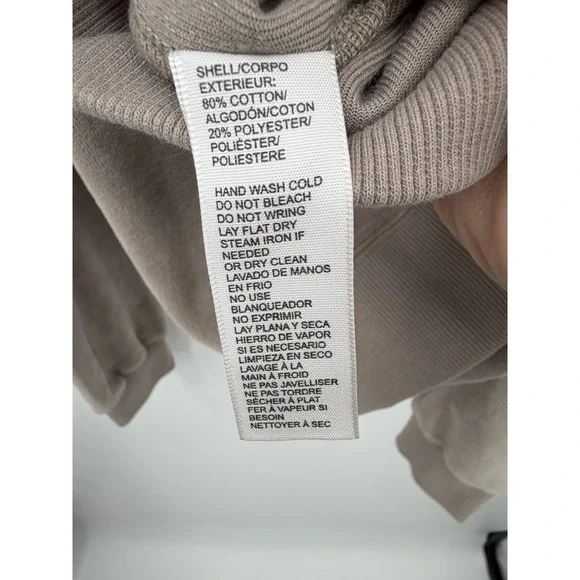 Rebecca Minkoff Size Medium Janine Velour Hoodie Pearl Gray Puff Sleeves New - Picture 9 of 13